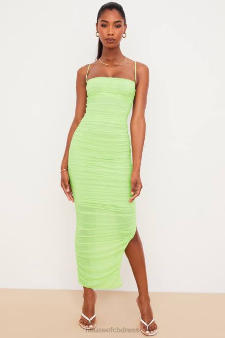 House of CB Fornarina Lime Organza Mesh Maxi Dress Clothing 4H6N544