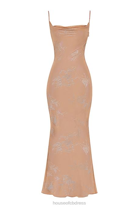 House of CB Gabrielle Iridescent Cafe Au Lait Maxi Dress Clothing 4H6N365