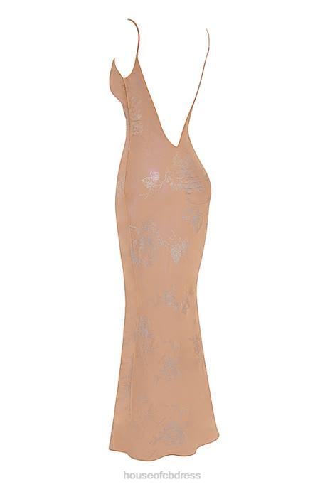 House of CB Gabrielle Iridescent Cafe Au Lait Maxi Dress Clothing 4H6N365