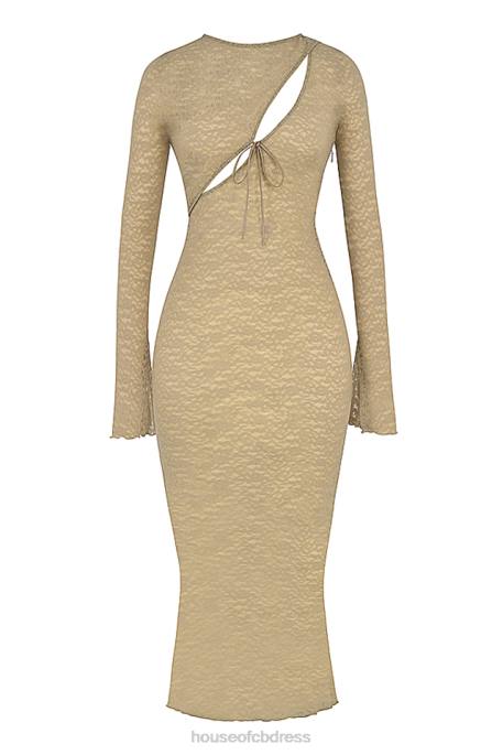 House of CB Giovanna Stone Floral Lace Maxi Dress Clothing 4H6N391