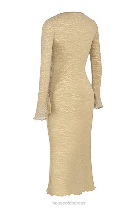 House of CB Giovanna Stone Floral Lace Maxi Dress Clothing 4H6N391