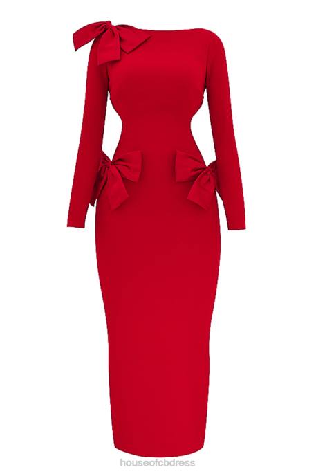 House of CB Lavele Red Bow Maxi Dress Clothing 4H6N110