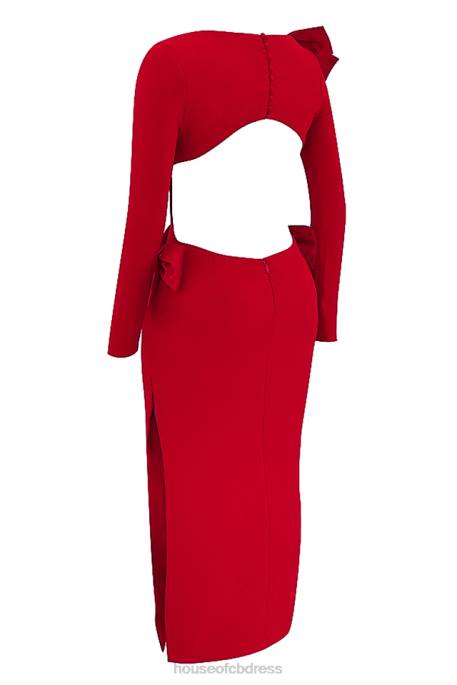 House of CB Lavele Red Bow Maxi Dress Clothing 4H6N110