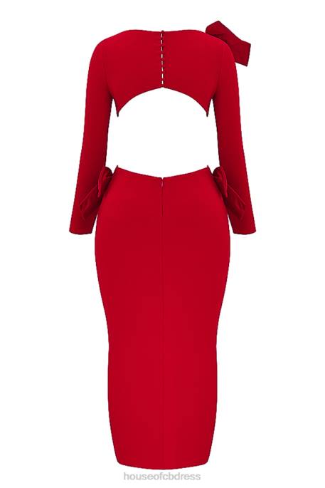 House of CB Lavele Red Bow Maxi Dress Clothing 4H6N110
