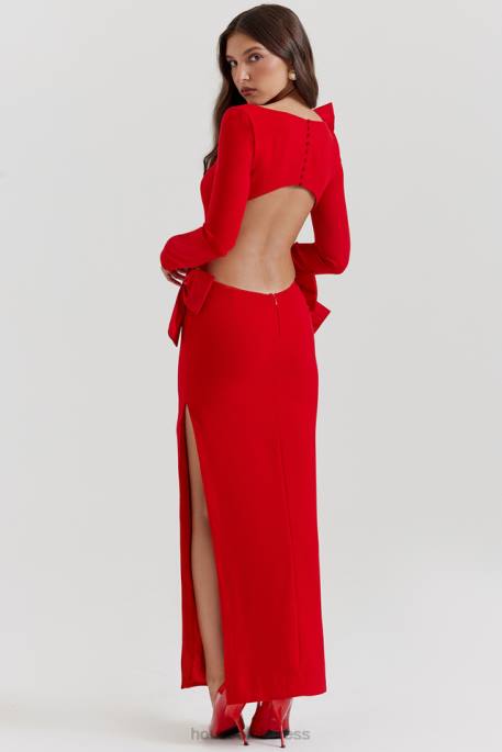 House of CB Lavele Red Bow Maxi Dress Clothing 4H6N110