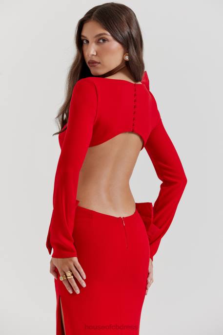 House of CB Lavele Red Bow Maxi Dress Clothing 4H6N110