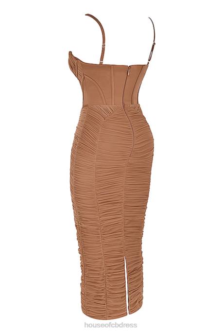 House of CB Lilian Mocha Corset Maxi Dress Clothing 4H6N470