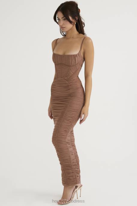 House of CB Lilian Mocha Corset Maxi Dress Clothing 4H6N470