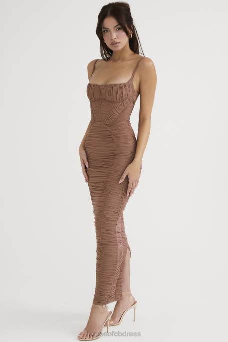 House of CB Lilian Mocha Corset Maxi Dress Clothing 4H6N470