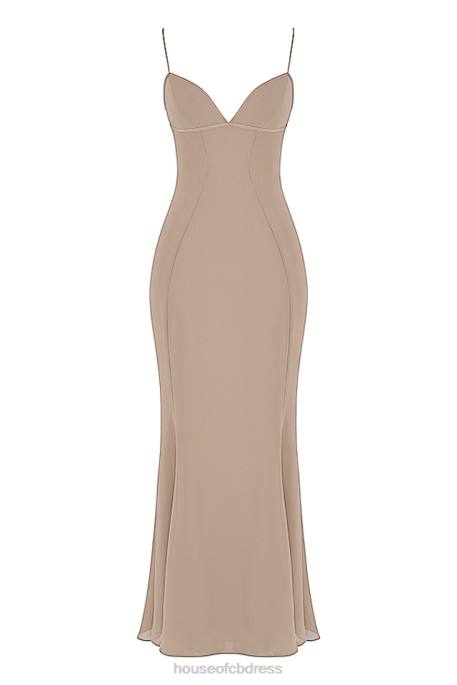 House of CB Loren Latte Corset Maxi Dress Clothing 4H6N454