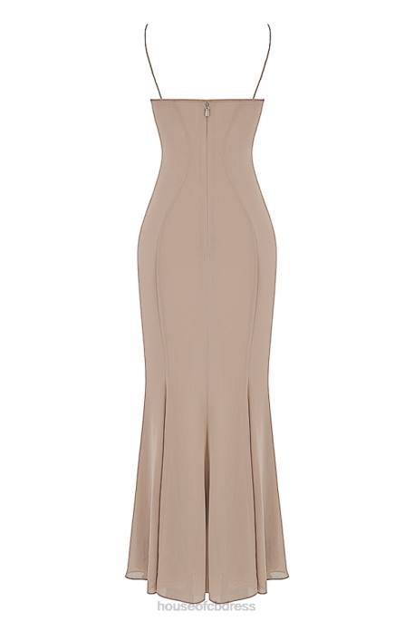 House of CB Loren Latte Corset Maxi Dress Clothing 4H6N454