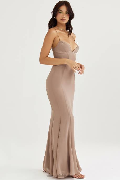 House of CB Loren Latte Corset Maxi Dress Clothing 4H6N454