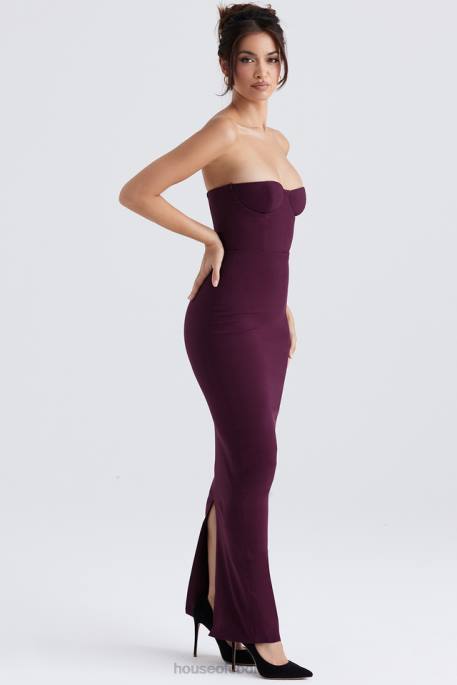 House of CB Lucia Grape Strapless Corset Maxi Dress Clothing 4H6N342