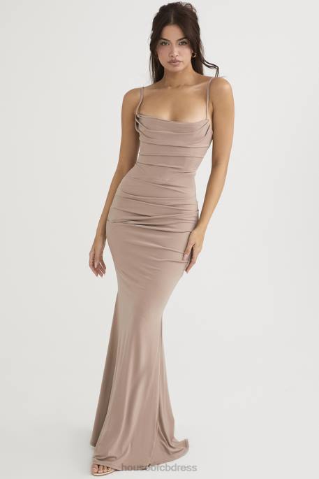 House of CB Milena Almond Jersey Corset Maxi Dress Clothing 4H6N462
