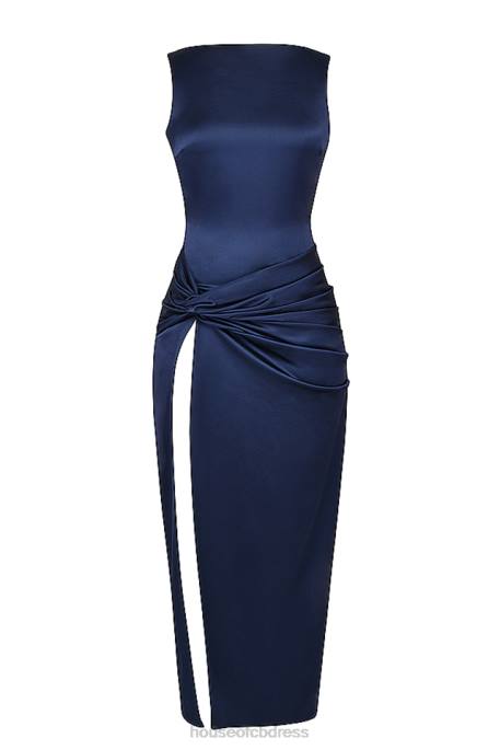 House of CB Roxanne Navy Thigh Slit Maxi Dress Clothing 4H6N276