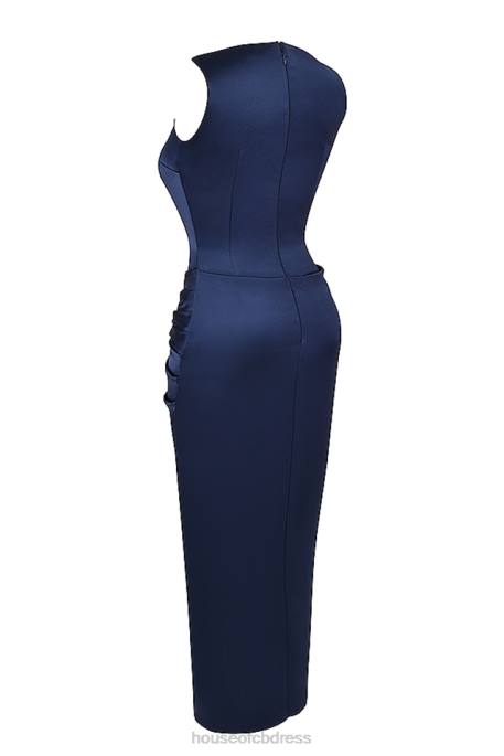 House of CB Roxanne Navy Thigh Slit Maxi Dress Clothing 4H6N276