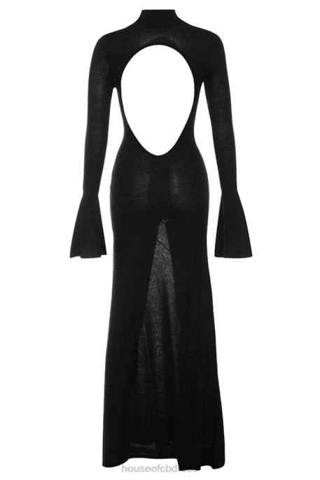 House of CB Sancha Black Knit Maxi Dress Clothing 4H6N141