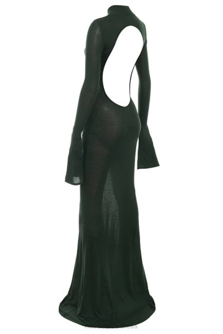 House of CB Sancha Forest Green Knit Maxi Dress Clothing 4H6N114