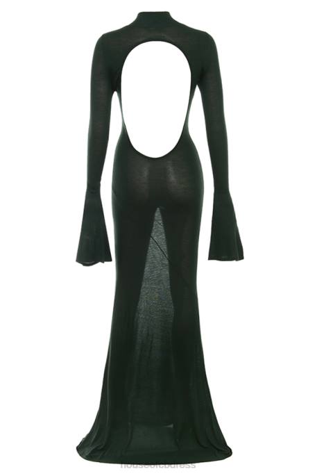 House of CB Sancha Forest Green Knit Maxi Dress Clothing 4H6N114
