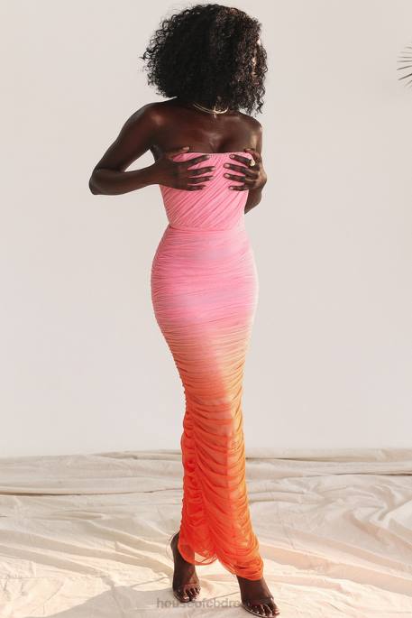 House of CB Sapphire Ombre Gathered Maxi Dress Clothing 4H6N179