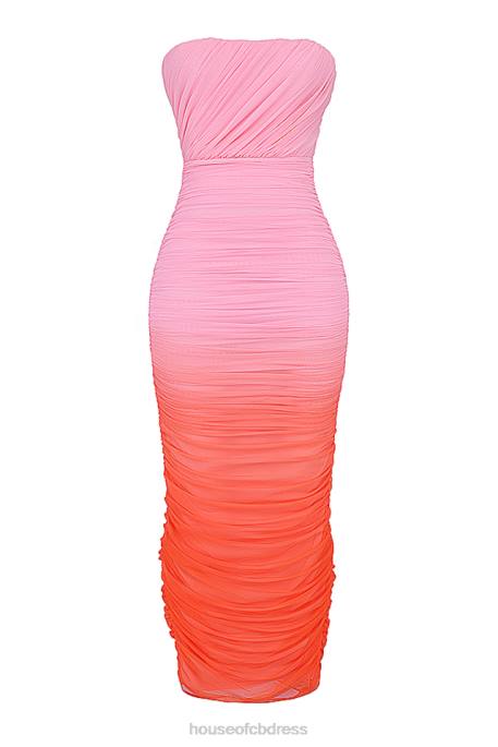 House of CB Sapphire Ombre Gathered Maxi Dress Clothing 4H6N179