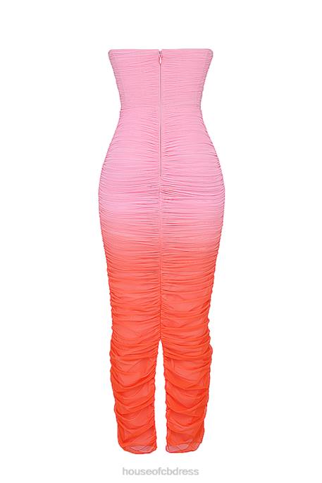 House of CB Sapphire Ombre Gathered Maxi Dress Clothing 4H6N179