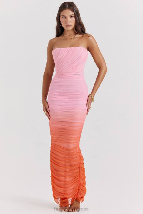 House of CB Sapphire Ombre Gathered Maxi Dress Clothing 4H6N179