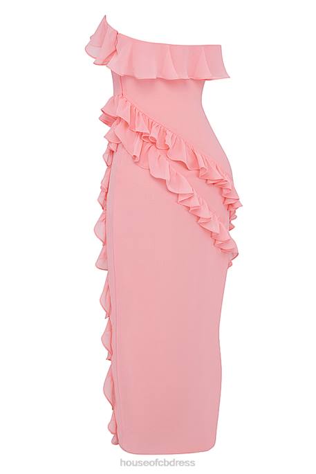 House of CB Sarina Apricot Ruffle Maxi Dress Clothing 4H6N234