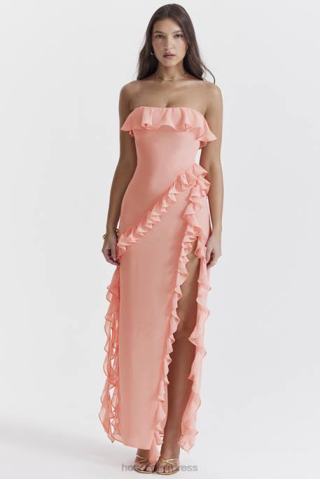 House of CB Sarina Apricot Ruffle Maxi Dress Clothing 4H6N234