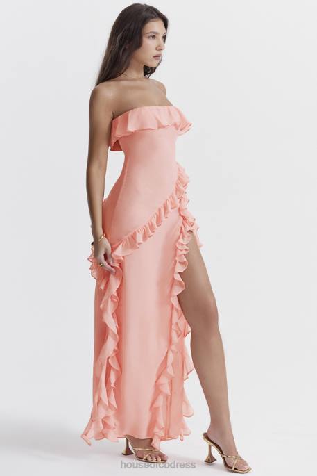 House of CB Sarina Apricot Ruffle Maxi Dress Clothing 4H6N234