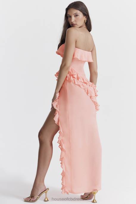 House of CB Sarina Apricot Ruffle Maxi Dress Clothing 4H6N234