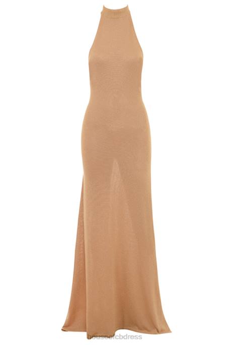 House of CB Selia Gold Knit Maxi Dress Clothing 4H6N113