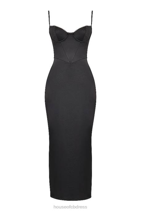 House of CB Stefania Black Corset Maxi Dress Clothing 4H6N284