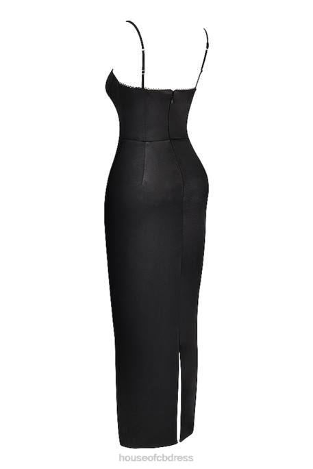 House of CB Stefania Black Corset Maxi Dress Clothing 4H6N284