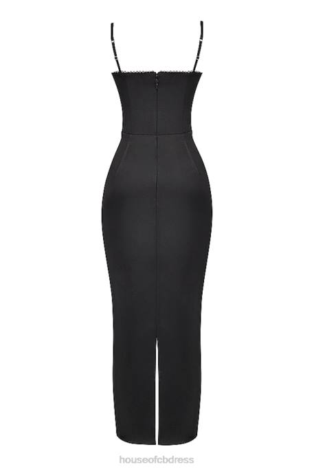 House of CB Stefania Black Corset Maxi Dress Clothing 4H6N284