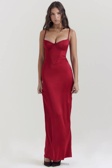 House of CB Stefania Ruby Corset Maxi Dress Clothing 4H6N117