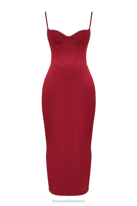 House of CB Stefania Ruby Corset Maxi Dress Clothing 4H6N117