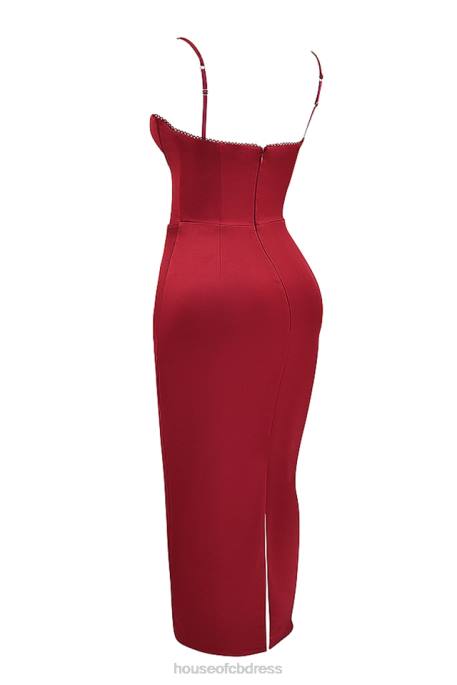 House of CB Stefania Ruby Corset Maxi Dress Clothing 4H6N117