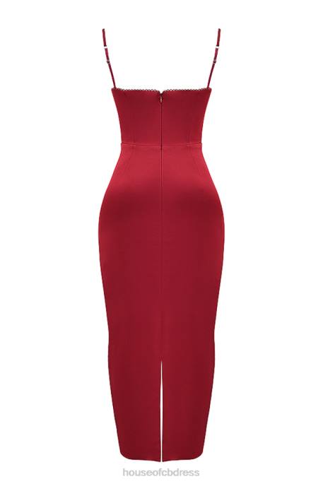 House of CB Stefania Ruby Corset Maxi Dress Clothing 4H6N117