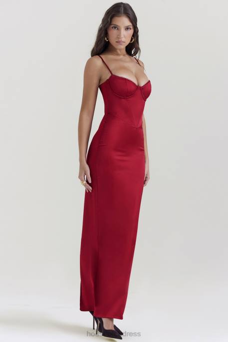 House of CB Stefania Ruby Corset Maxi Dress Clothing 4H6N117