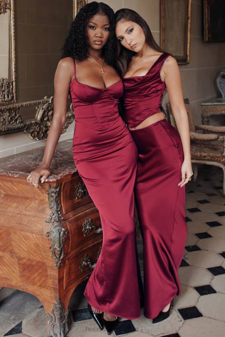 House of CB Stefania Ruby Corset Maxi Dress Clothing 4H6N117