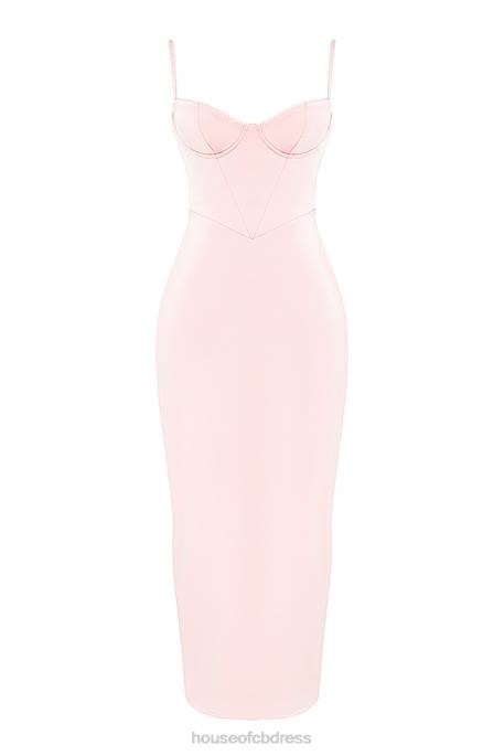 House of CB Stefania Soft Peach Corset Maxi Dress Clothing 4H6N156