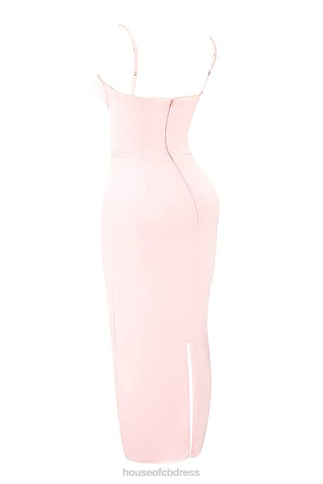House of CB Stefania Soft Peach Corset Maxi Dress Clothing 4H6N156