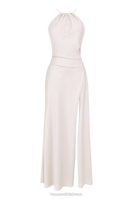 House of CB Zanab Ivory Thigh Slit Maxi Dress Clothing 4H6N335