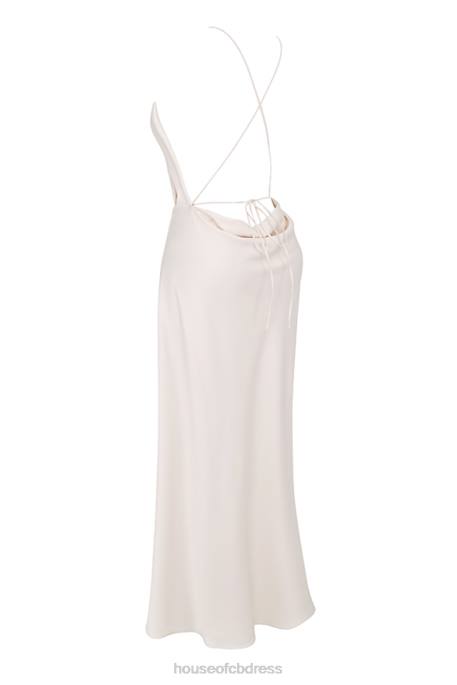 House of CB Zanab Ivory Thigh Slit Maxi Dress Clothing 4H6N335