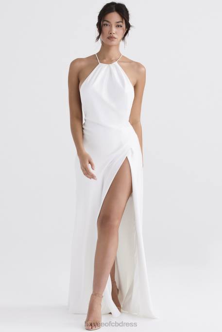 House of CB Zanab Ivory Thigh Slit Maxi Dress Clothing 4H6N335