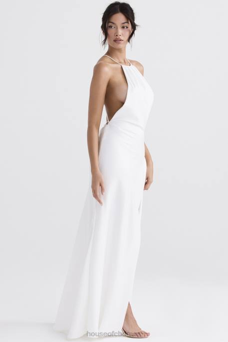 House of CB Zanab Ivory Thigh Slit Maxi Dress Clothing 4H6N335