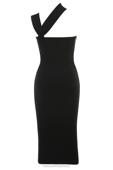 House of CB Aina Black Cut Out Bandage Midi Dress Clothing 4H6N593