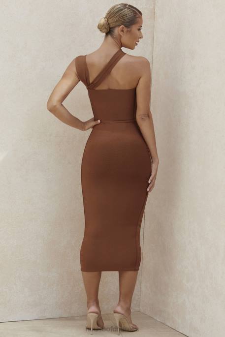 House of CB Aina Tan Cut Out Bandage Midi Dress Clothing 4H6N598