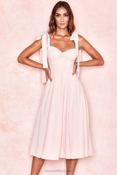House of CB Alicia Blush Pink Midi Sundress Clothing 4H6N614